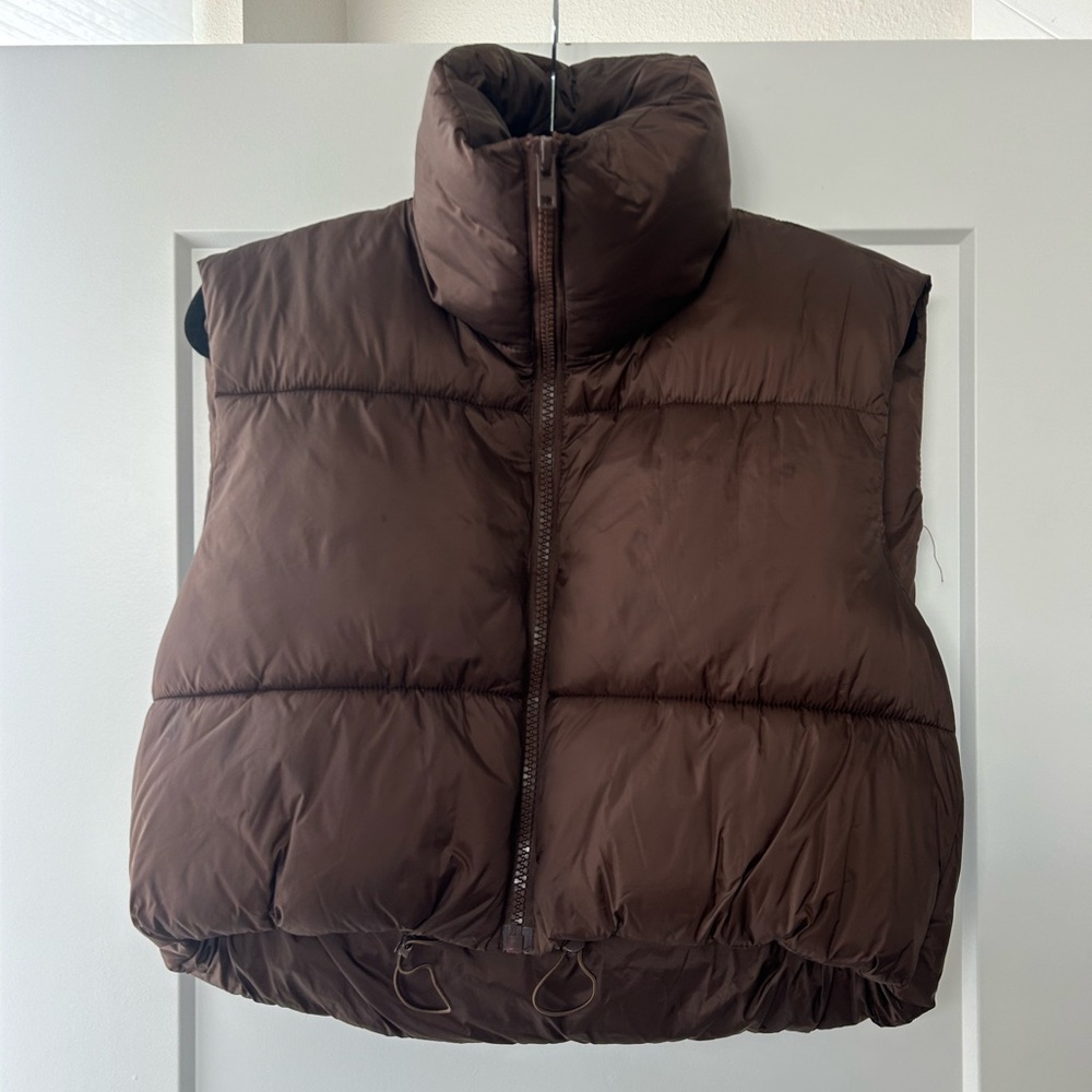 Women’s Brown Puffer Vest - Small